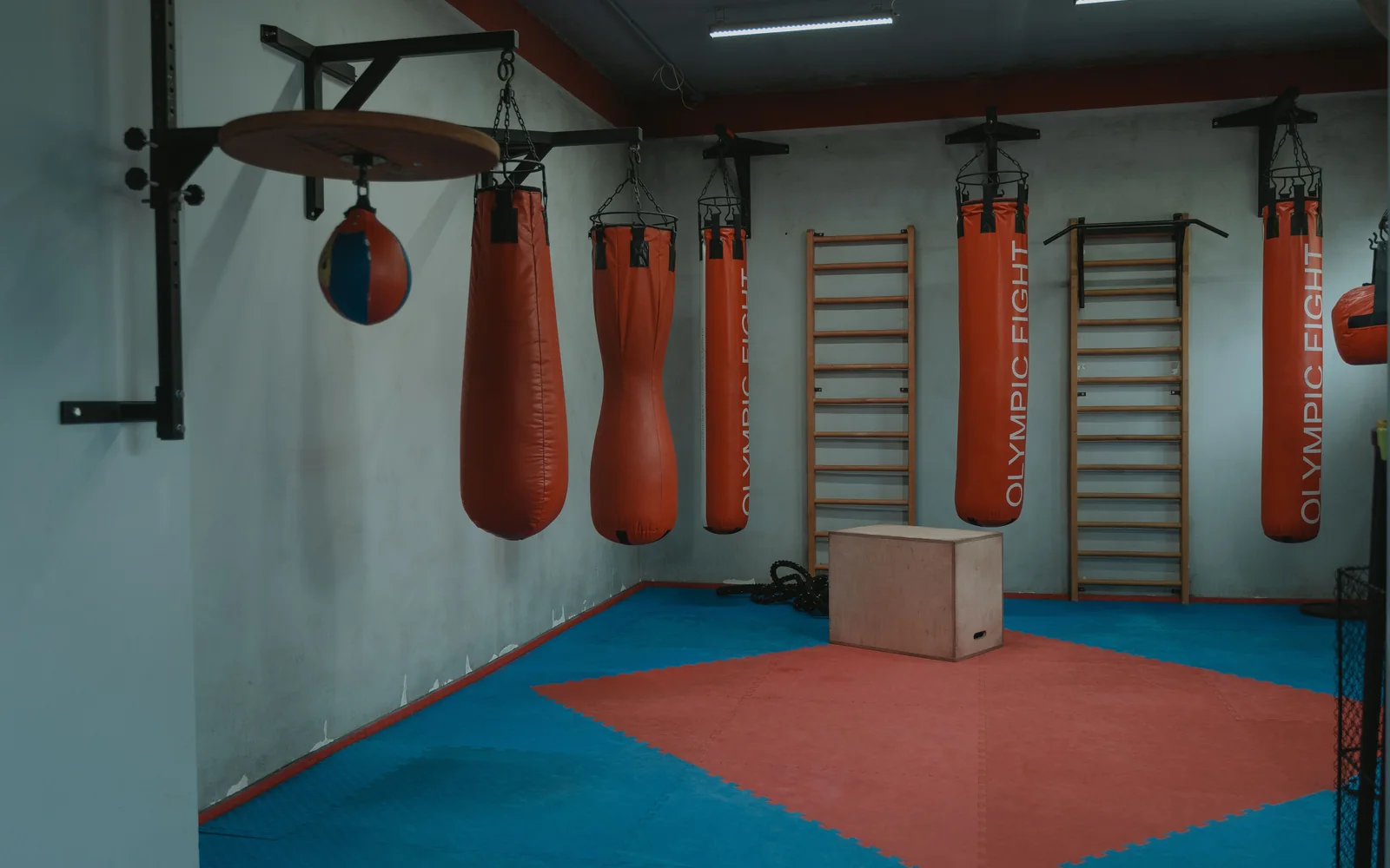 Trainingsruimte met bokszakken bij HeJeNa Gym
